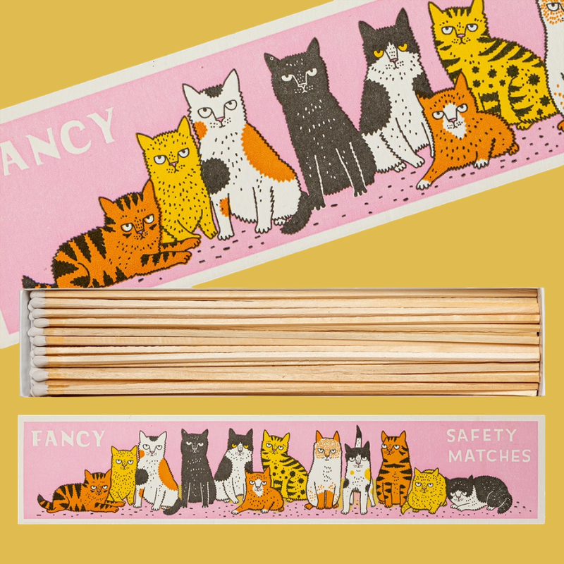 Fancy Cluster of Cats Design Long Box Of Matches - BX41 - Uneeka