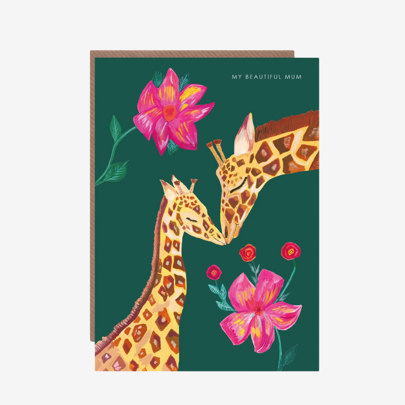 Giraffe Beautiful Mum Greetings Card - HCWB316 - Uneeka