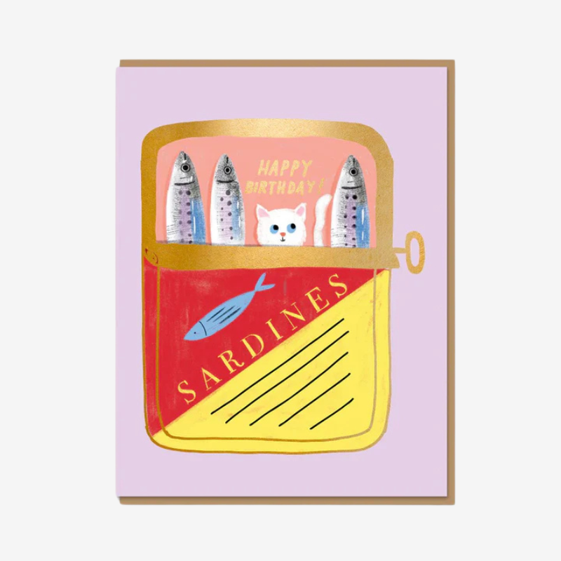 Tinned Sardine Birthday Greetings Card - 1500 - Uneeka
