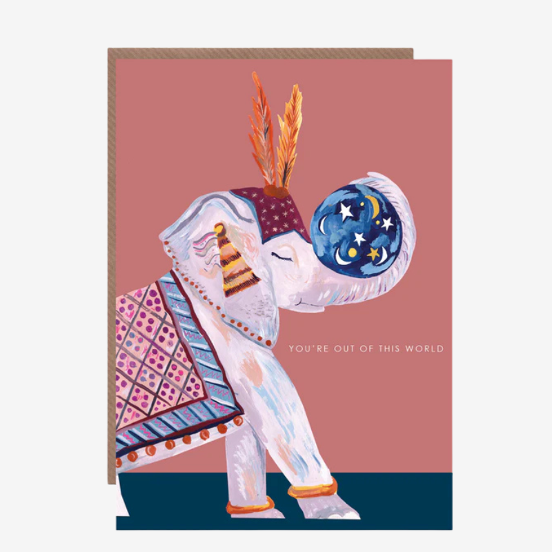 Elephant You're Out Of This World Greetings Card - HCWB352 - Uneeka