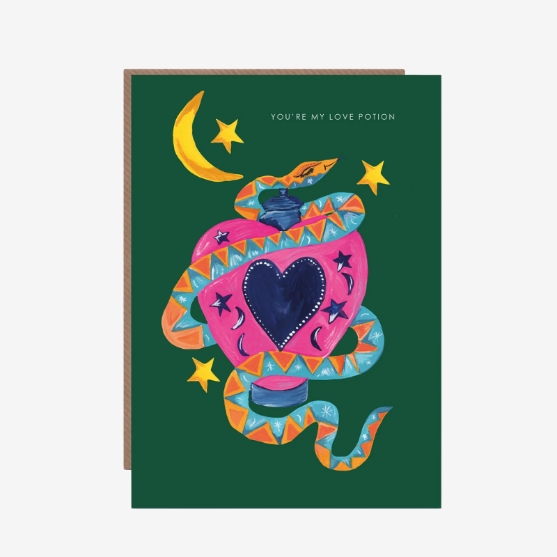 Snake Love Potion Greetings Card - HCWB381 - Uneeka