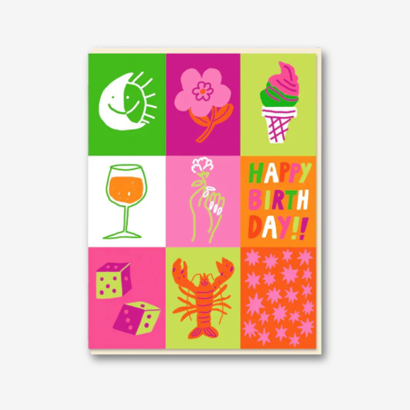 Happy Birthday Patchwork Greetings Card - 1696 - Uneeka