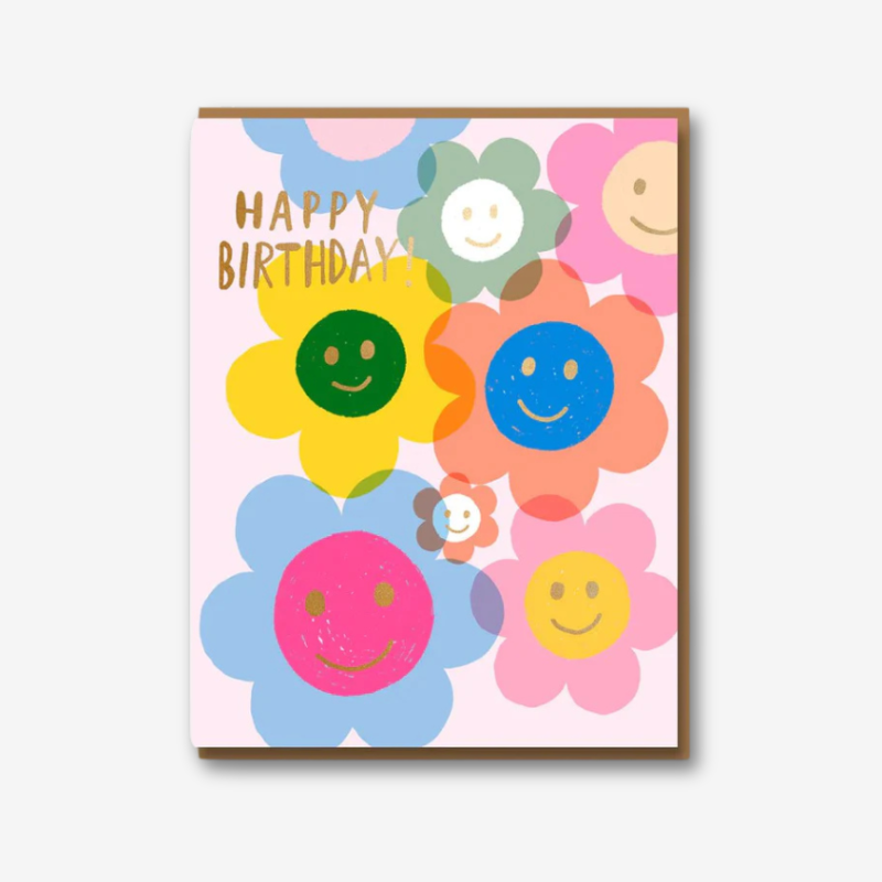 Smiling At You Birthday Flowers Greetings Card - 1194 - Uneeka