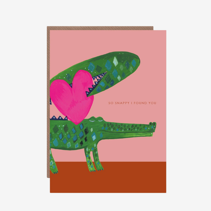 Croco with Heart Anniversary Greetings Card - HCWB311 - Uneeka