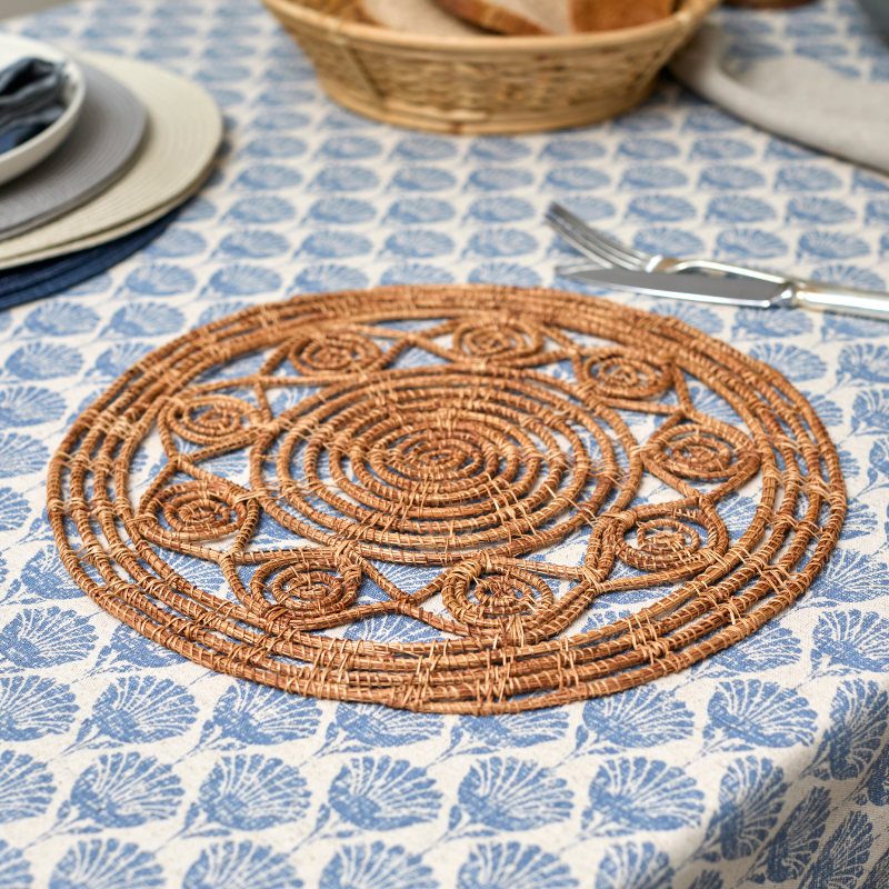 Detailed Open Weave Palm Placemat - PMCPM - Uneeka