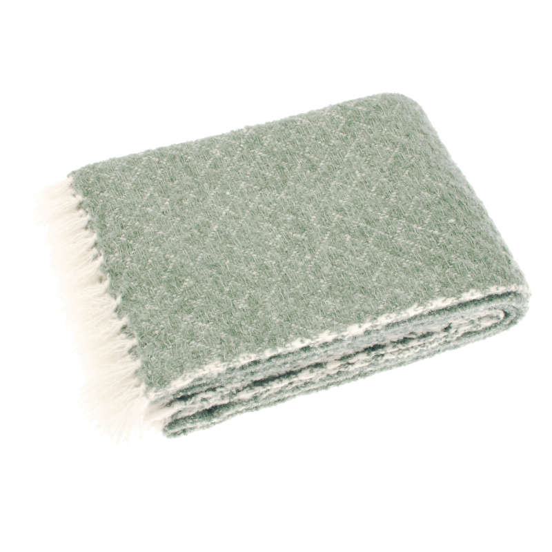 Diamond Fringe Trim Wool Blend Throw - SPTWBS - Uneeka