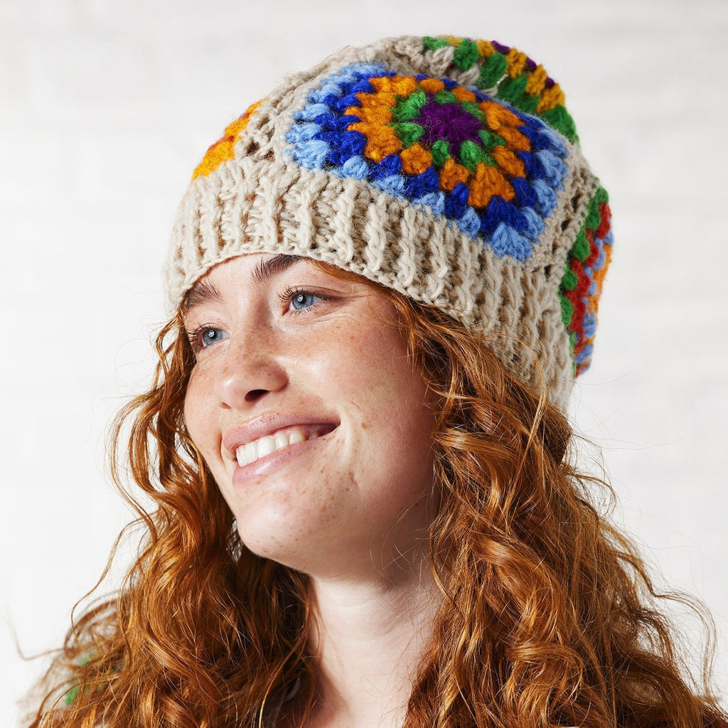 Rainbow Crochet Tile Beanie - H10C - Uneeka