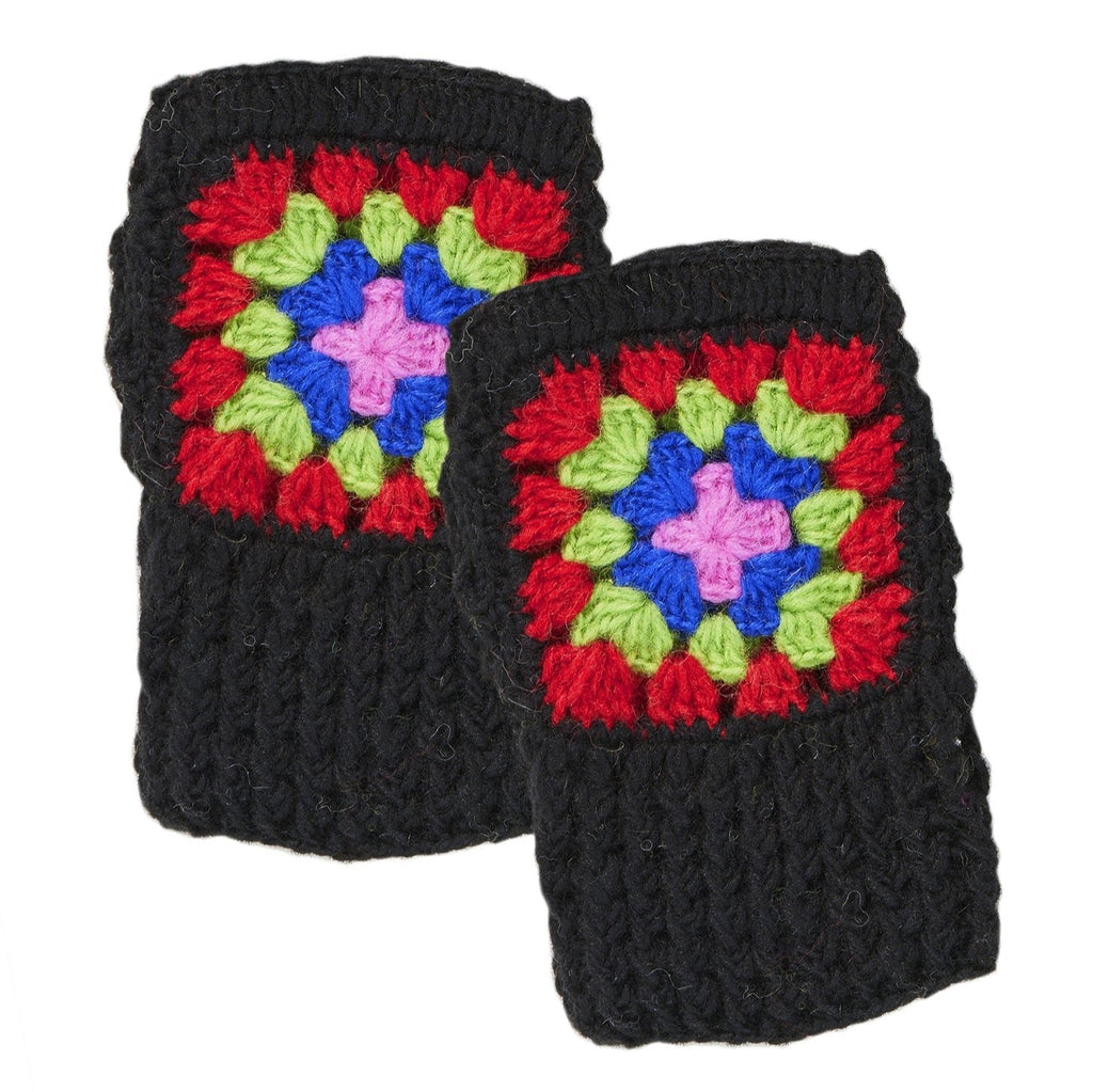 Rainbow Crochet Tile Hand Warmers - HW1BK - Uneeka