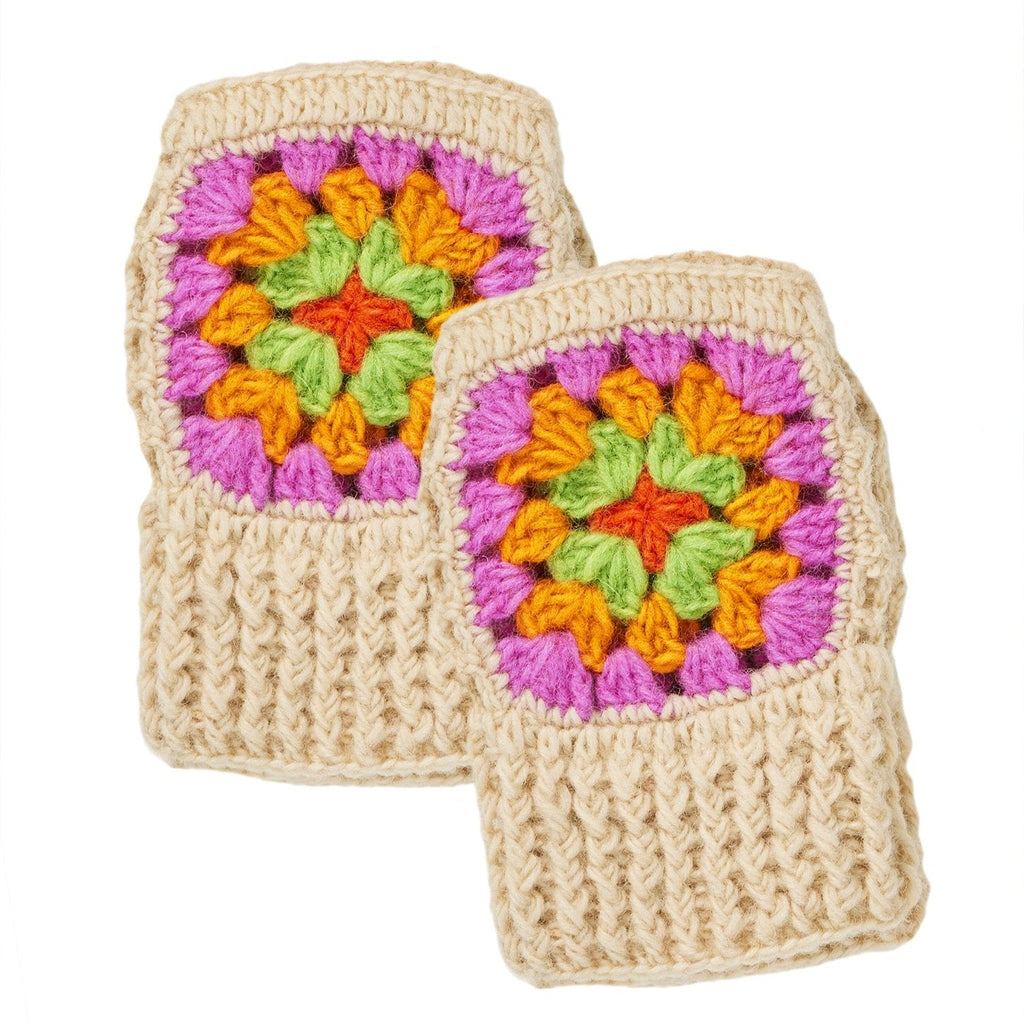 Rainbow Crochet Tile Hand Warmers - HW1C - Uneeka