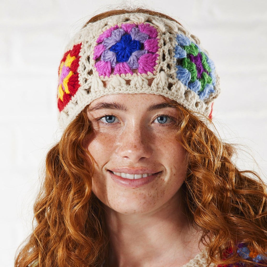 Rainbow Crochet Tile Headband - HB1BK - Uneeka