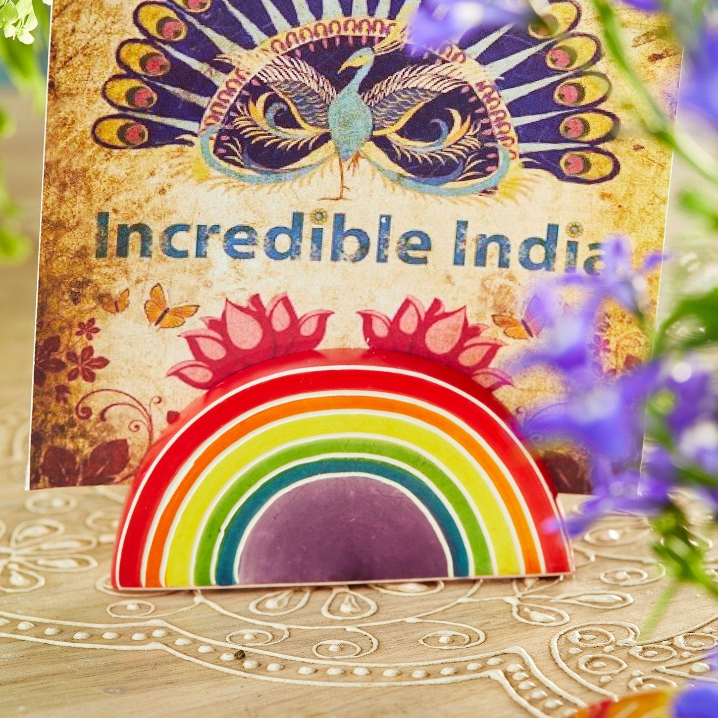 Rainbow Soapstone Photo Holder - SS43 - Uneeka