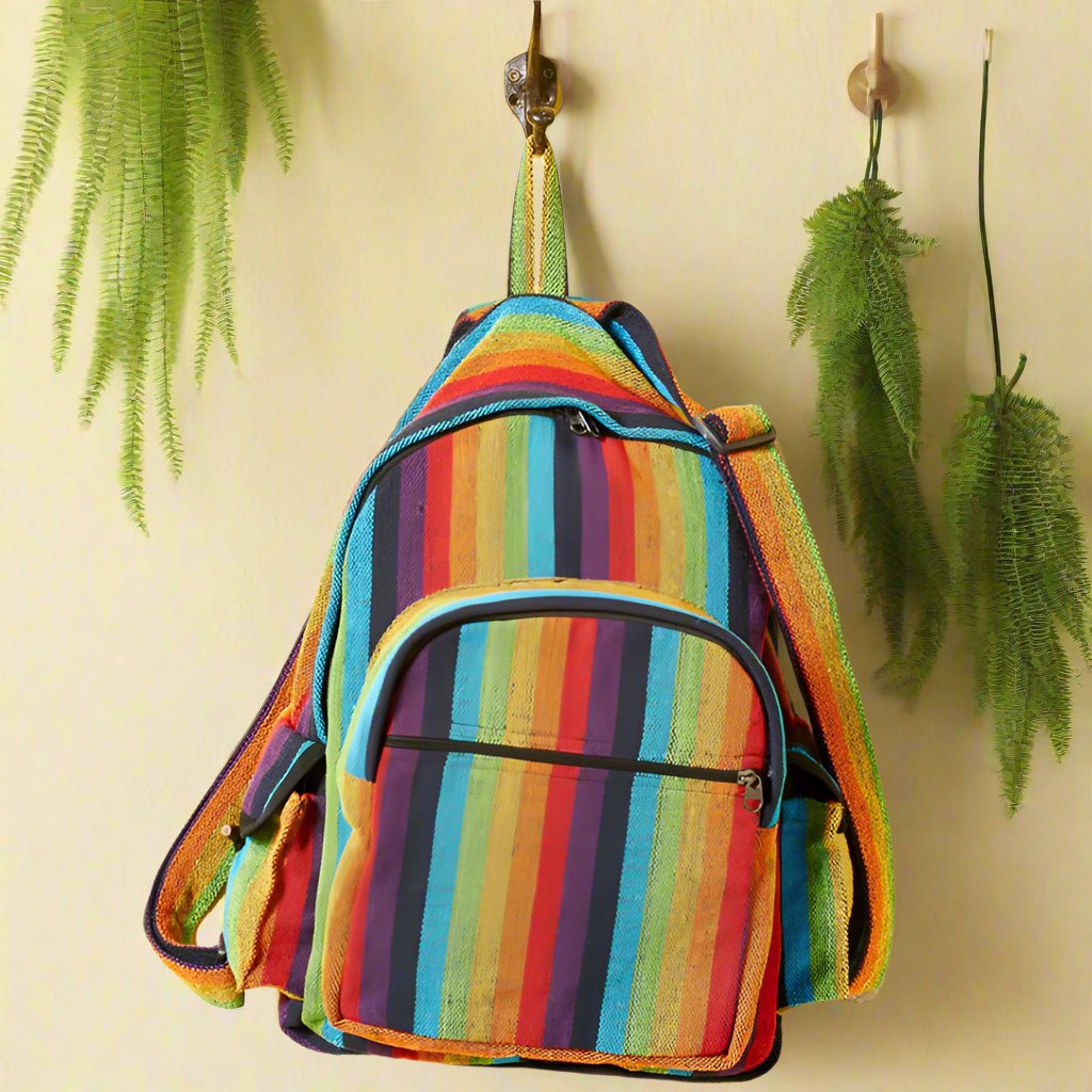 Rainbow Stripe Gheri Backpack - BP507 - Uneeka