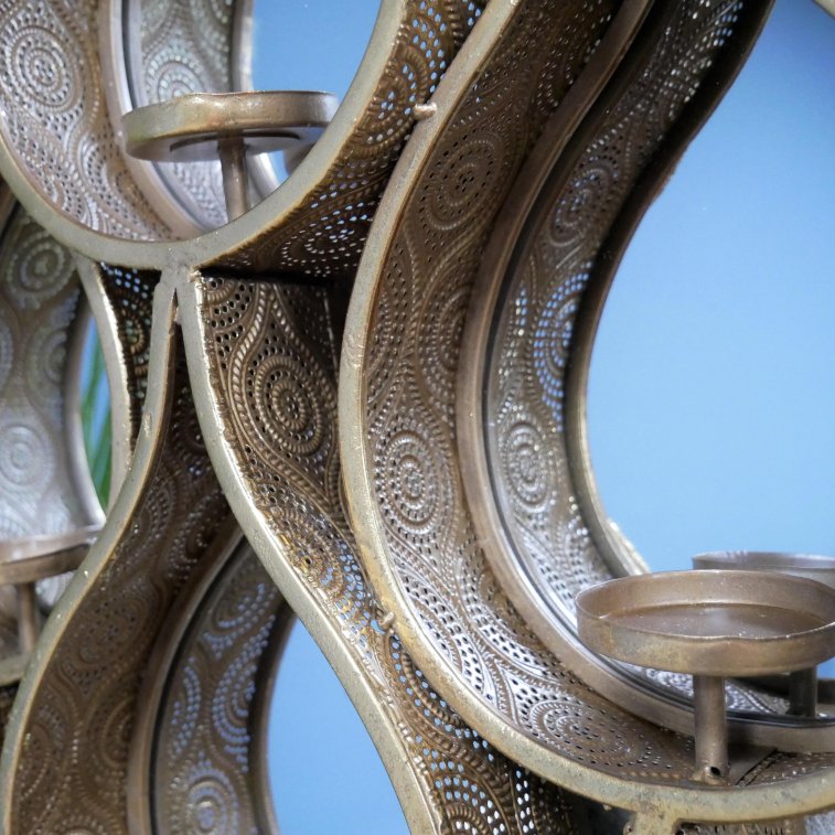 Raindrop Mirror with Tealight Holders - 7358 - Uneeka