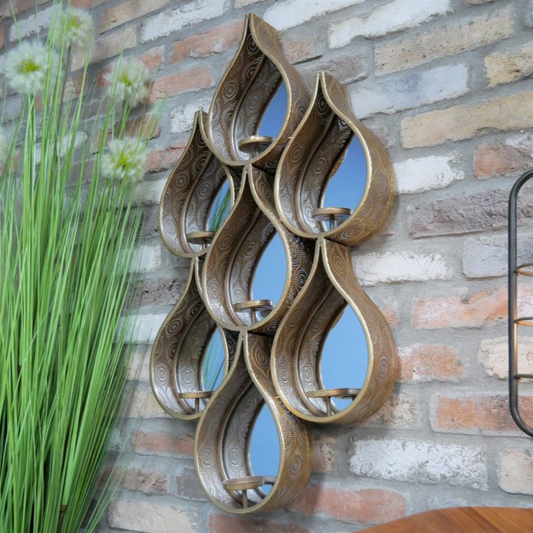 Raindrop Mirror with Tealight Holders - 7358 - Uneeka