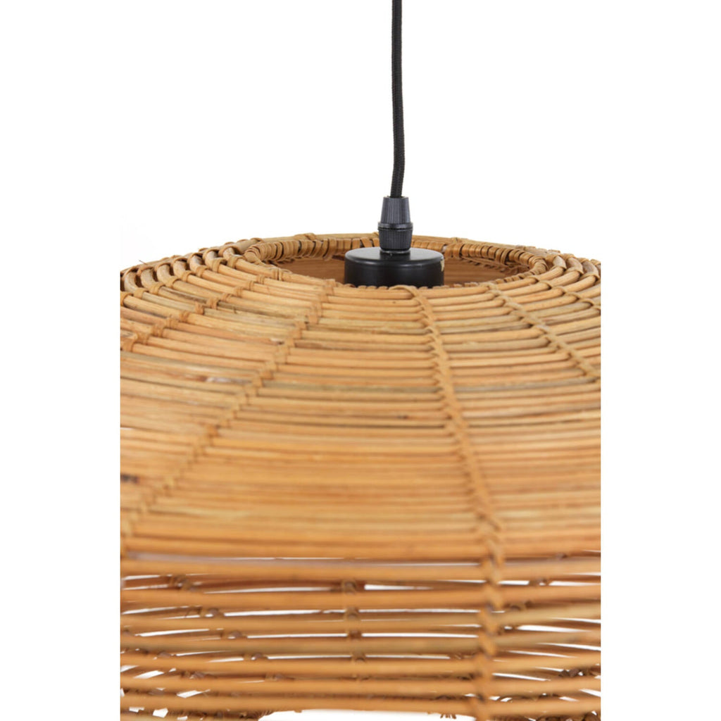 Rattan Flat Round Hanging Light - 2957130 - Uneeka