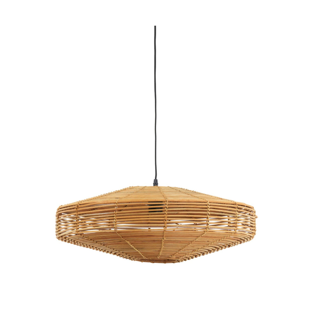 Rattan Flat Round Hanging Light - 2957130 - Uneeka