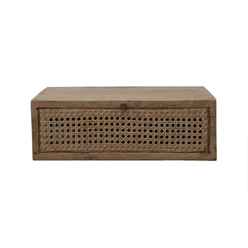 Rattan Front One Drawer Floating Bedside Table - M2135 - Uneeka