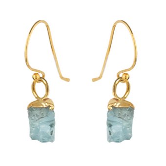 Raw Mineral Drop Earrings - RAW - MINERAL - EARRINGS - AQUA - Uneeka