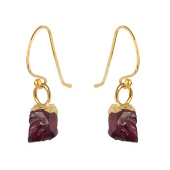 Raw Mineral Drop Earrings - RAW - MINERAL - EARRINGS - GARNET - Uneeka