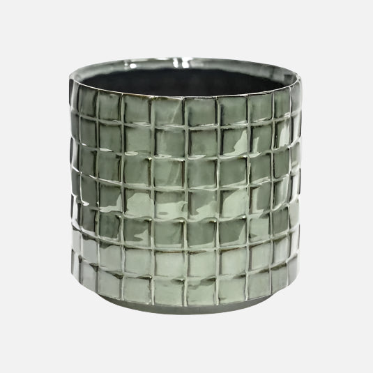 Reactive Glaze Textured Tile Plant Pot - TTSGP16 - Uneeka