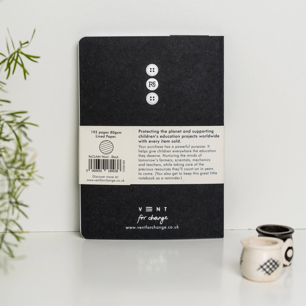 Reclaimed Wool A5 Lined Notebook - 003 - Uneeka