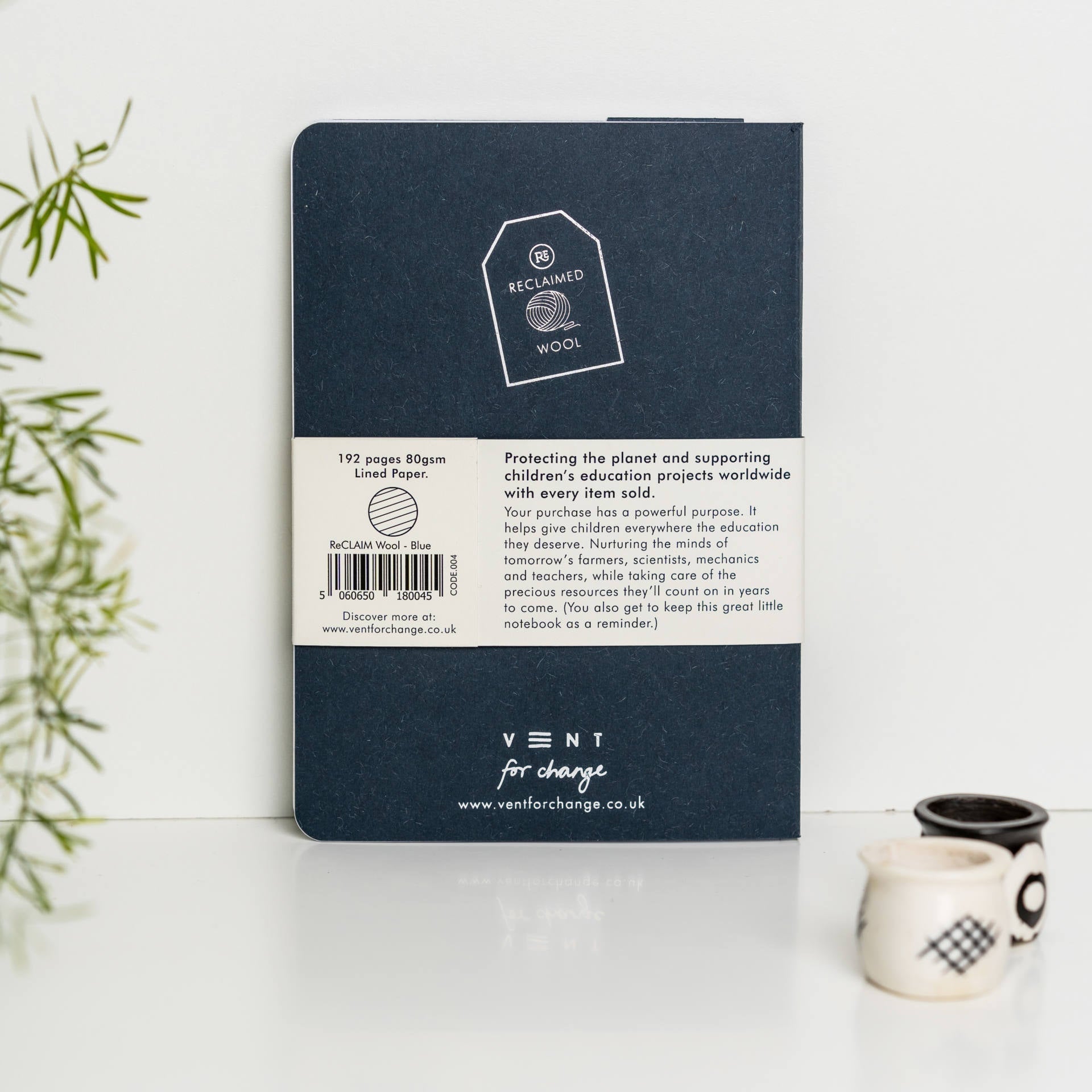 Reclaimed Wool A5 Lined Notebook | Sustainable Stationery | Uneeka