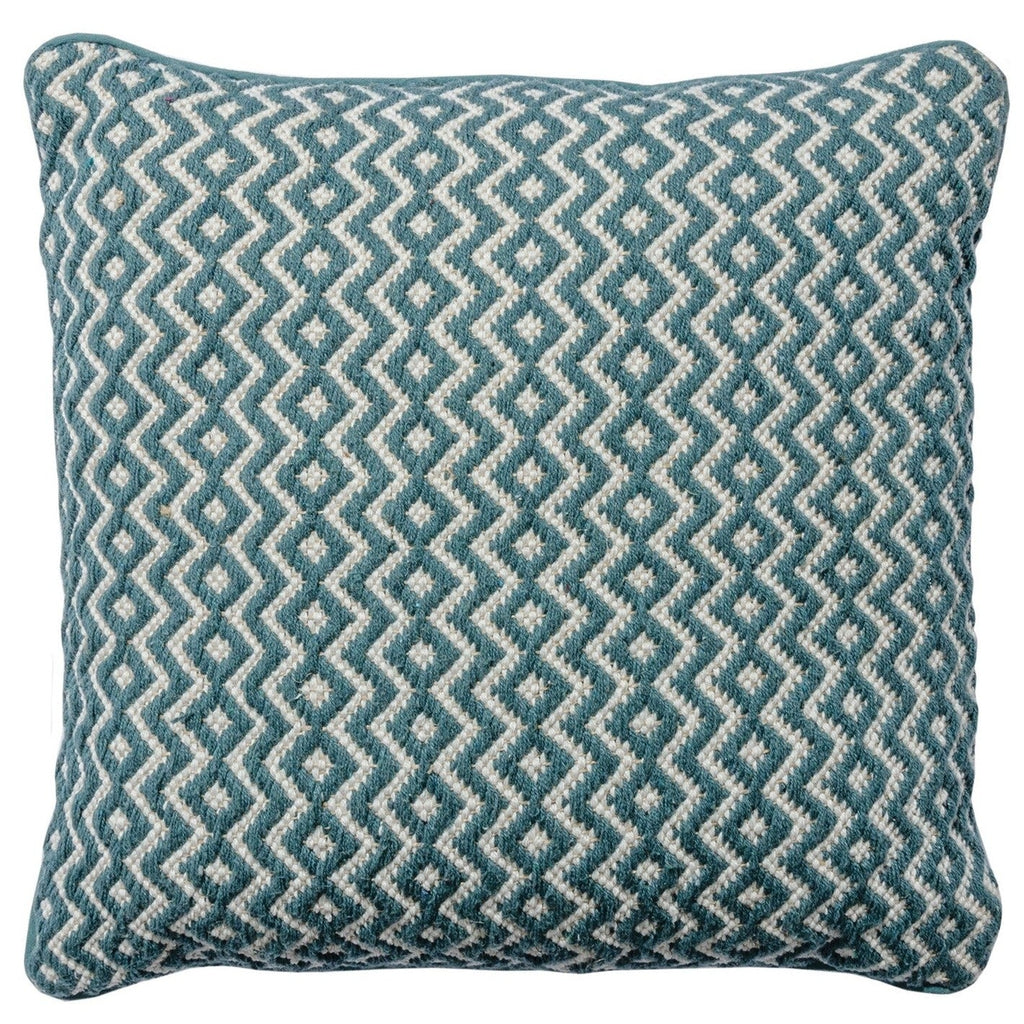 Recycled Cotton & Jute Diamond Pattern Cushion - CC305BBL - Uneeka