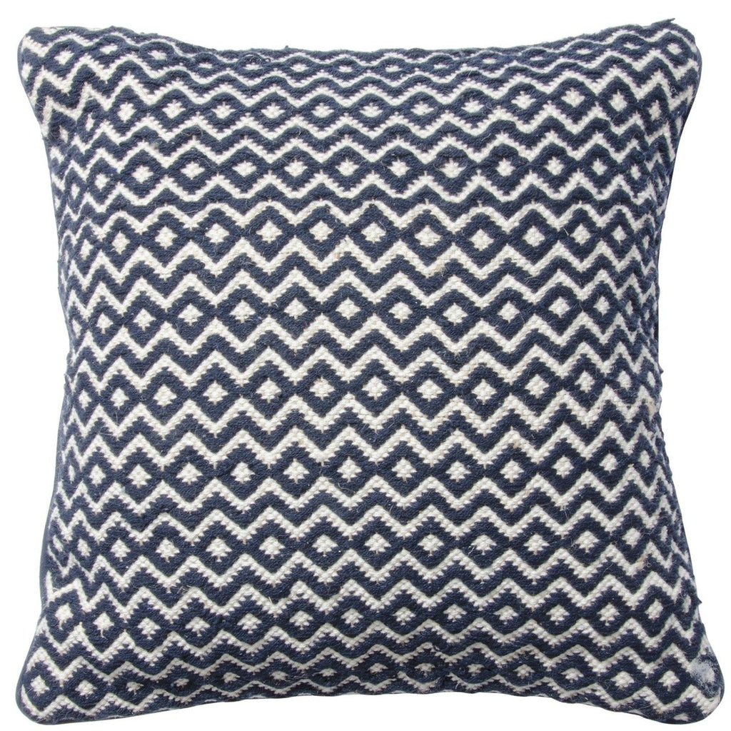 Recycled Cotton & Jute Diamond Pattern Cushion - CC305N - Uneeka