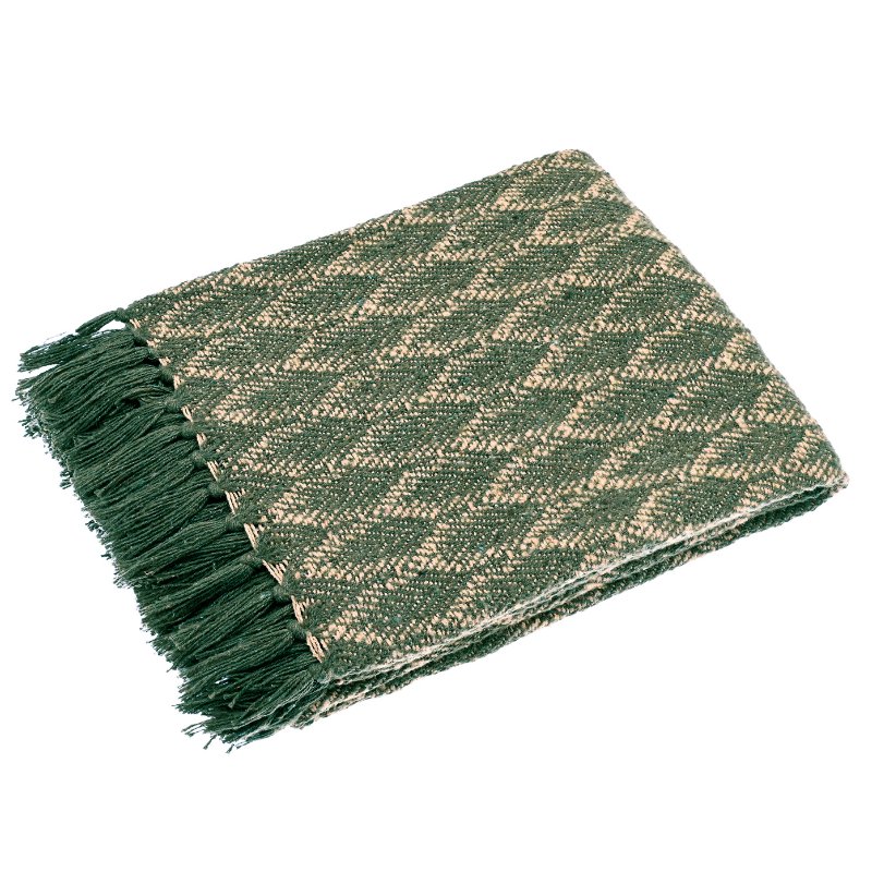 Recycled Cotton Leaf Print Throw - RCTLE - Uneeka