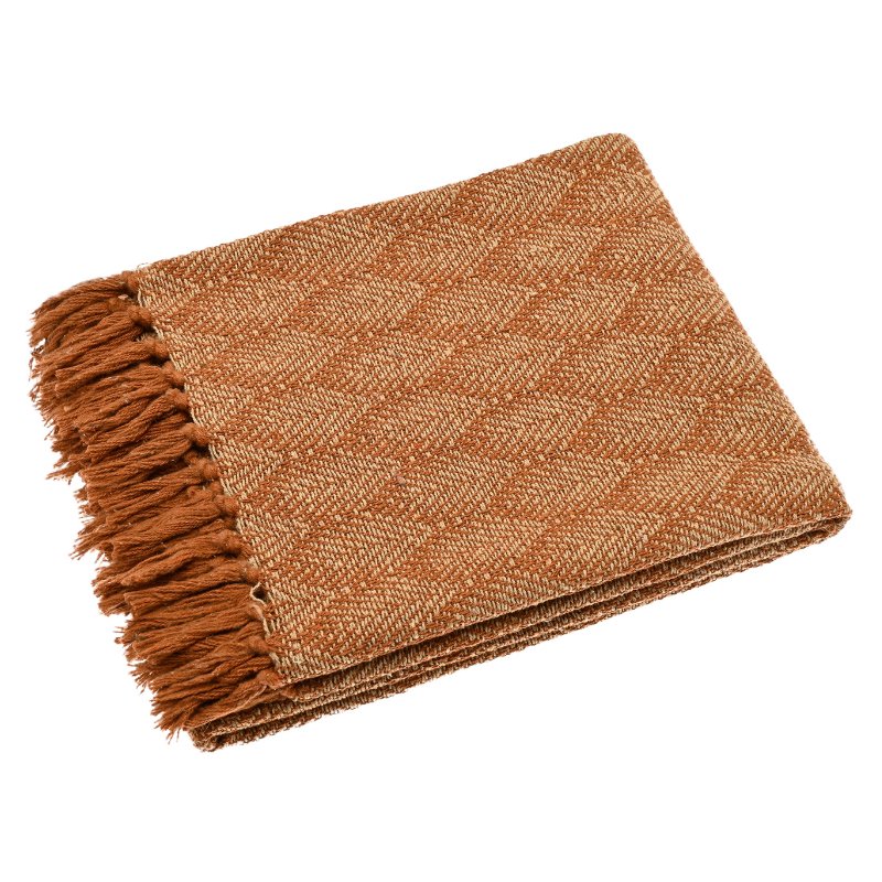 Recycled Cotton Leaf Print Throw - RCTLGB - Uneeka