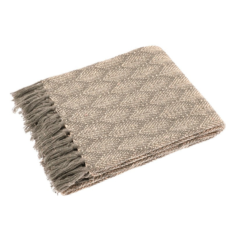 Recycled Cotton Leaf Print Throw - RCTLN - Uneeka