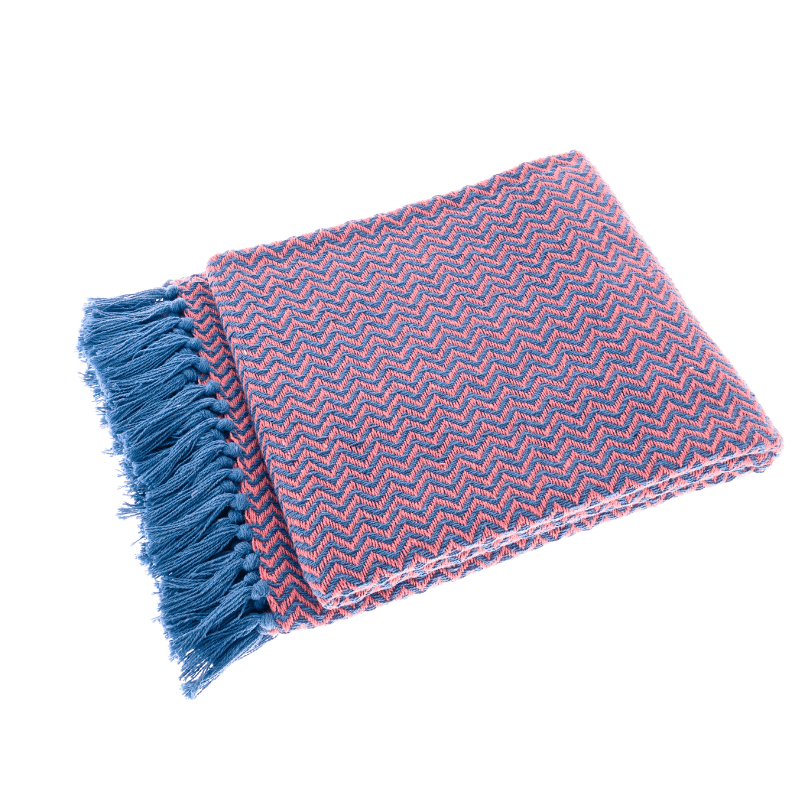 Recycled Cotton Zigzag Weave Throw - CBTFBP - Uneeka