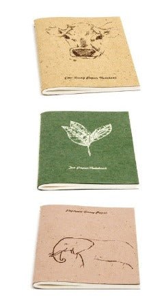 Recycled Dung & Tea Paper Notebooks - NB45 cow - Uneeka