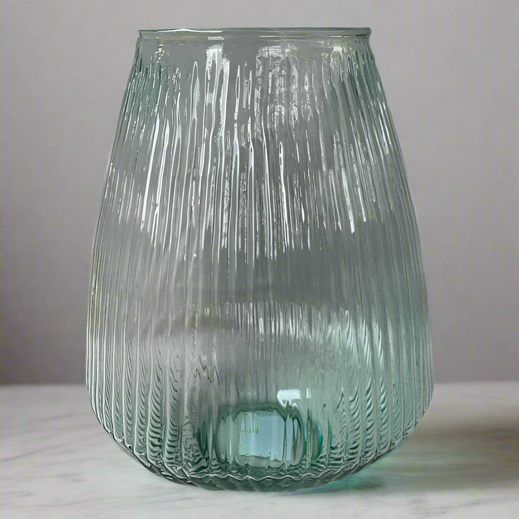 Recycled Glass Hurricane Vase - CV17032 - Uneeka