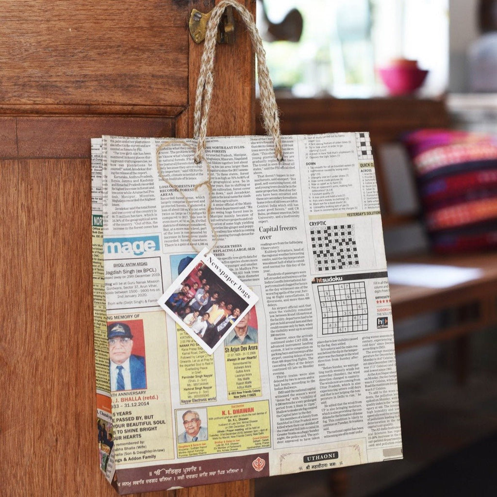 Recycled Newspaper Bags - newspaperbag - 1 - Uneeka