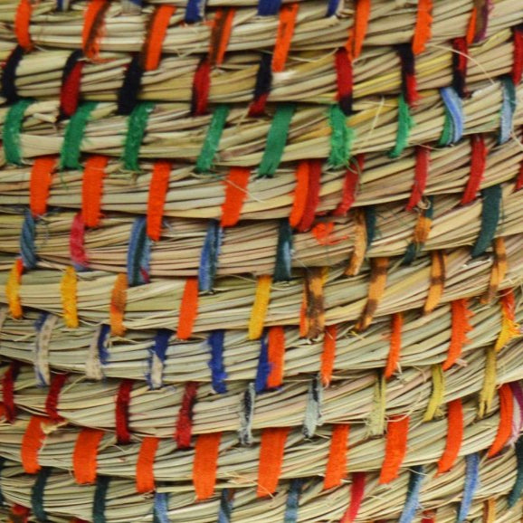 Recycled Sari Round Grass Baskets - PROK015 - S - Uneeka