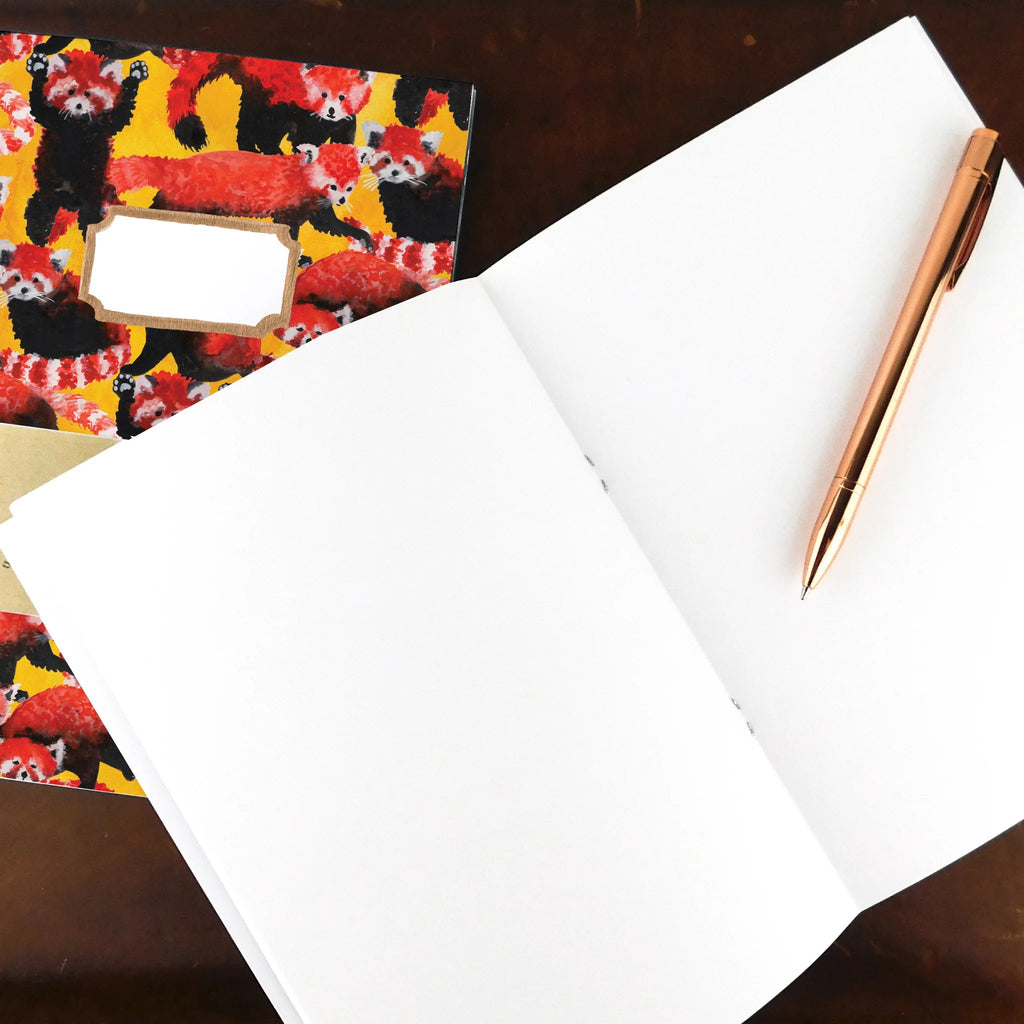 Red Panda Print A5 Notebook - Pack of Red Pandas Print A5 Notebook - Uneeka