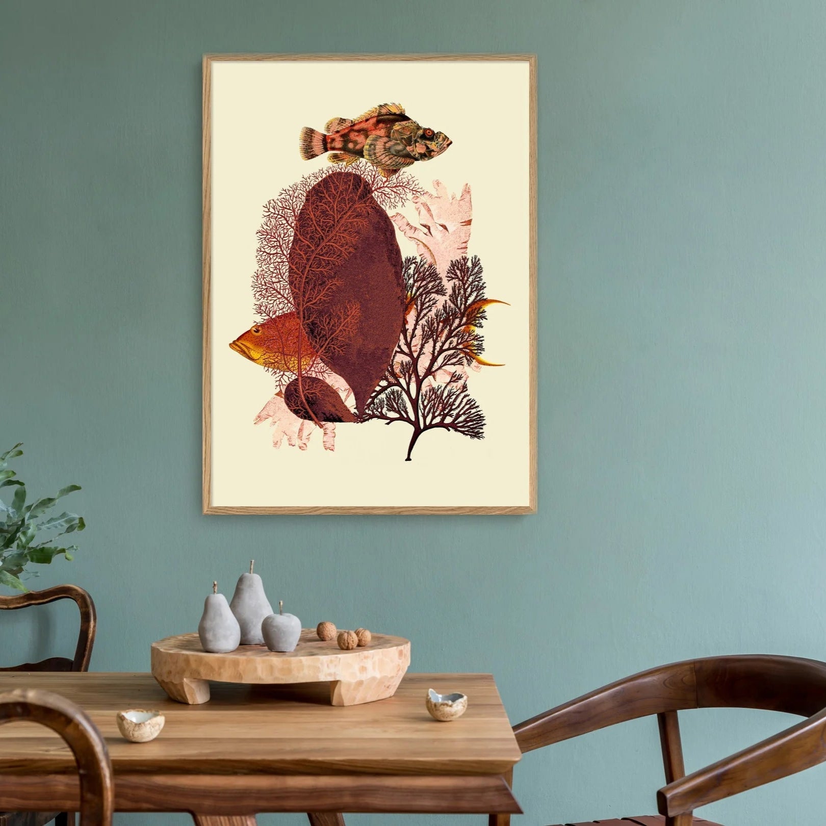 Red Tone Fish Framed Art Print - OFP 50x70 5600 - Uneeka