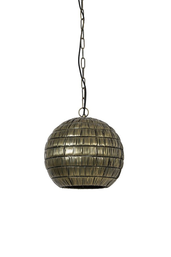 Ridged Antique Bronze Hanging Lamp - 2932918 - Uneeka