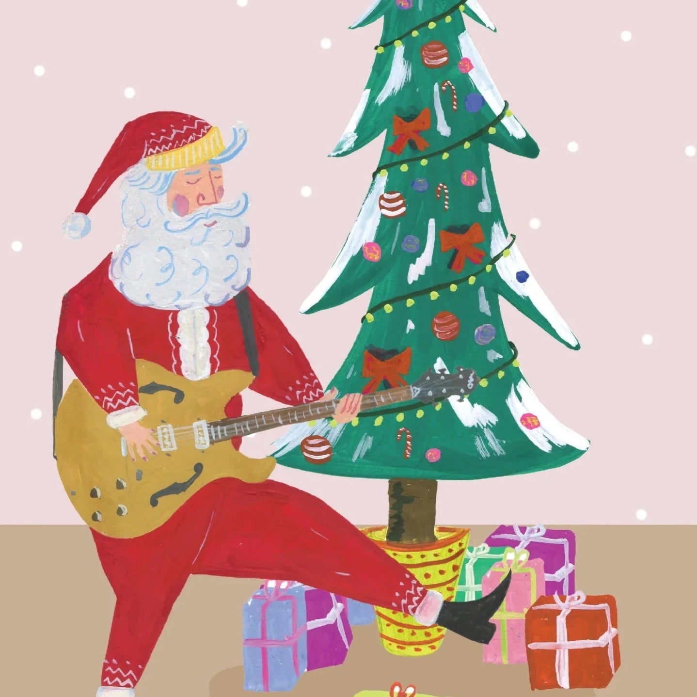 Rockin Santa Guitar Christmas Card - HCWB114 - Uneeka