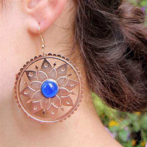 Rose Gold Mandala Earrings - TAROS1805 - Uneeka