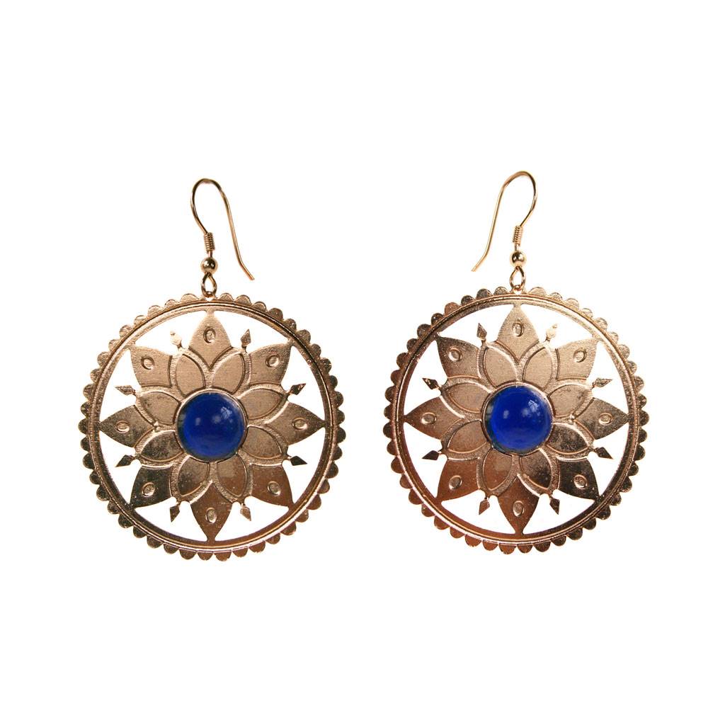 Rose Gold Mandala Earrings - TAROS1805 - Uneeka