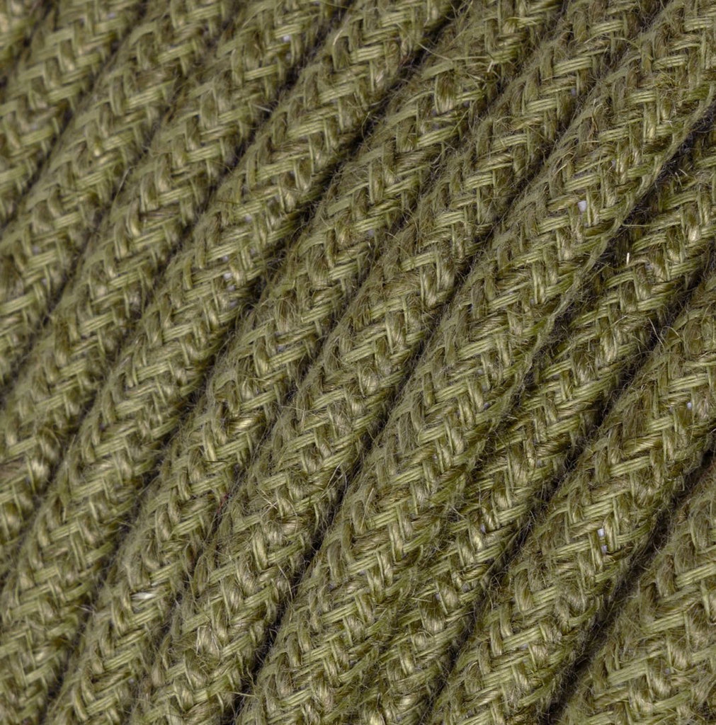 Round 3 Core Electric Cable Covered with Jute Fabric in Bark Brown - XZ3RN26 - Uneeka