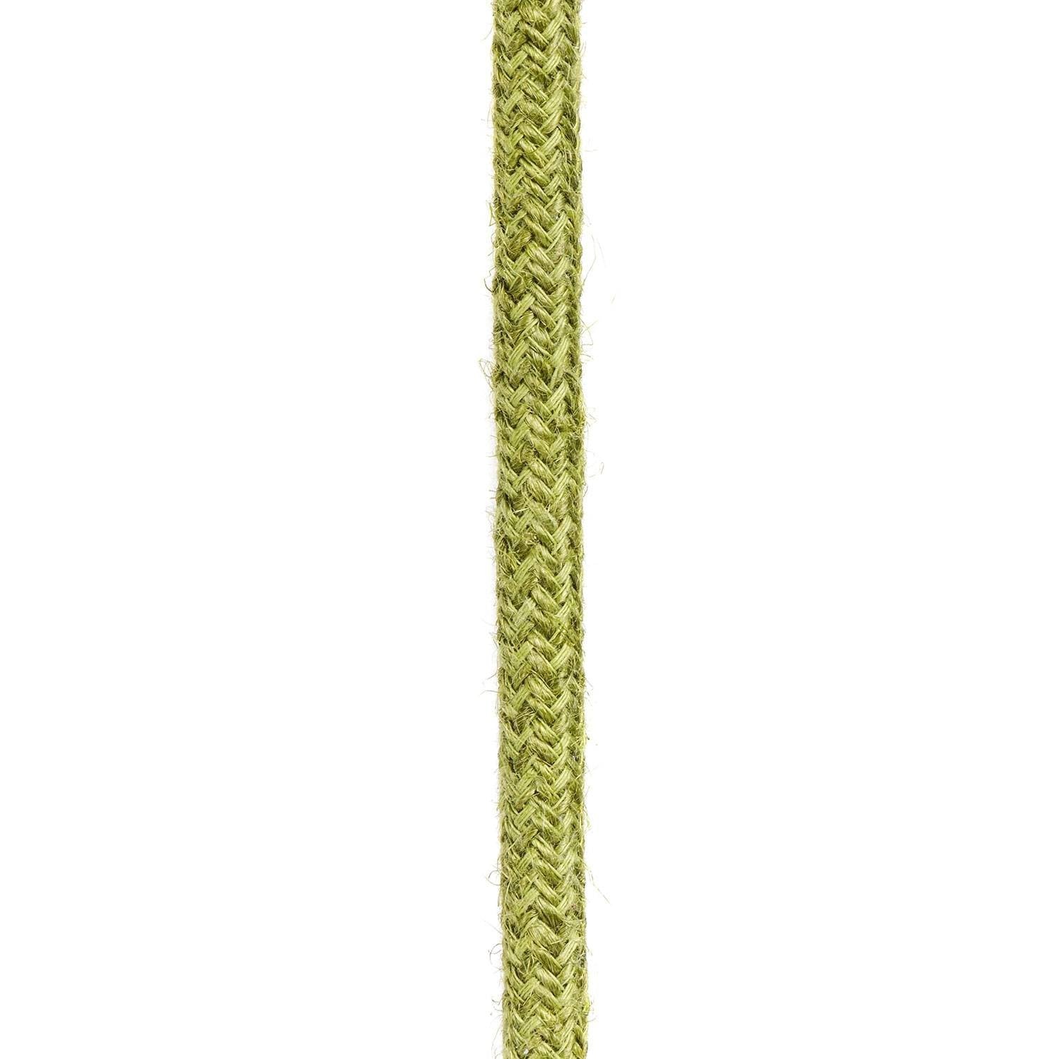 Round 3 Core Electric Cable Covered with Jute Fabric in Hay Green - XZ3RN23 - Uneeka