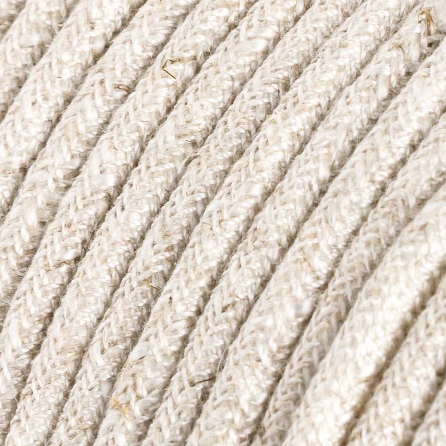 Round 3 Core Electric Cable Covered with Linen in Neutral - XZ3RN01 - Uneeka