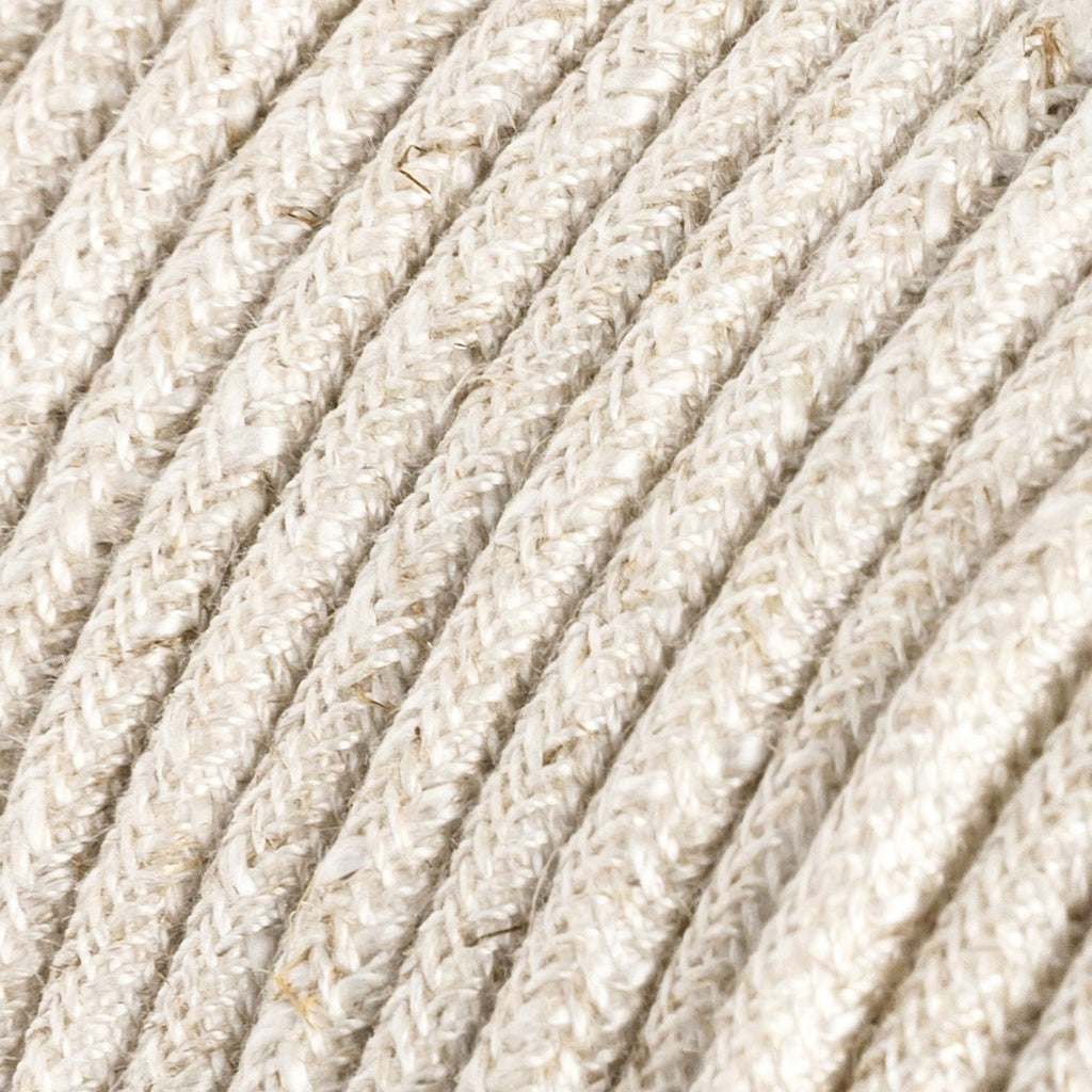 Round 3 Core Electric Cable Covered with Linen in Neutral - XZ3RN01 - Uneeka