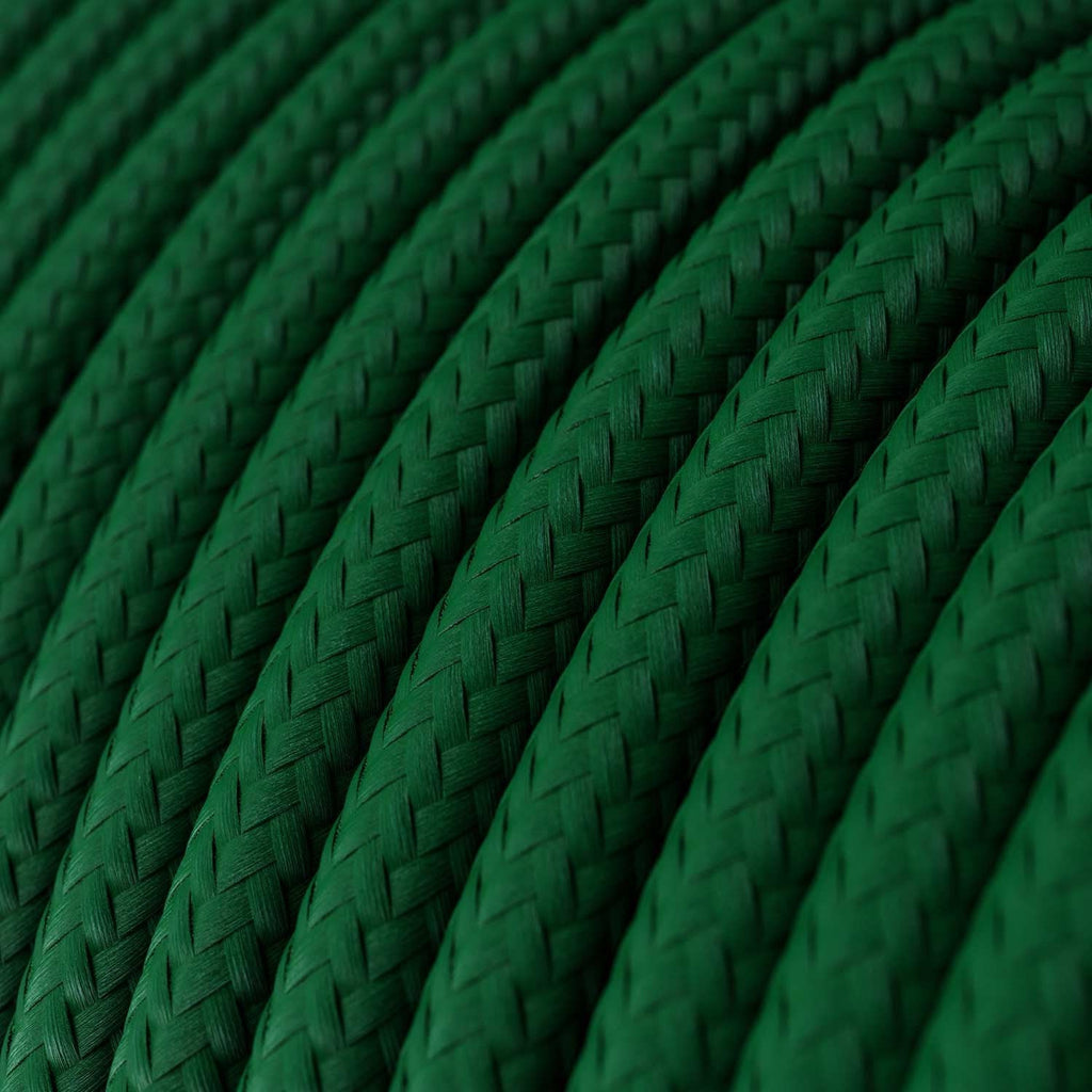 Round 3 Core Electrical Cable Covered with Rayon in Dark Green - XZ3RM21 - Uneeka