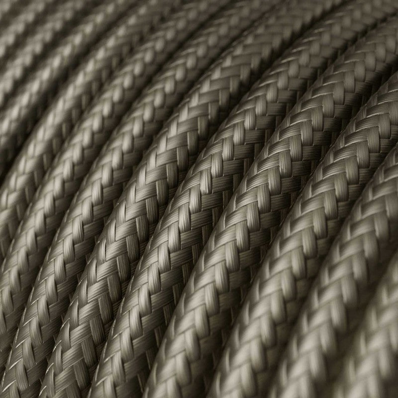 Round 3 Core Electrical Cable Covered with Rayon in Dark Grey - XZ3RM26 - Uneeka