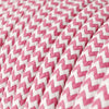 Round 3 Core Electrical Cable Covered with Rayon in Fuchsia Zigzag* - XZ3RZ08 - Uneeka