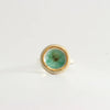 Round Glazed Glass Pendant Sterling Silver Adjustable Ring - 50SG - Reef Emerald - Uneeka